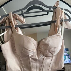 Elegant Blush Pink Corset Top